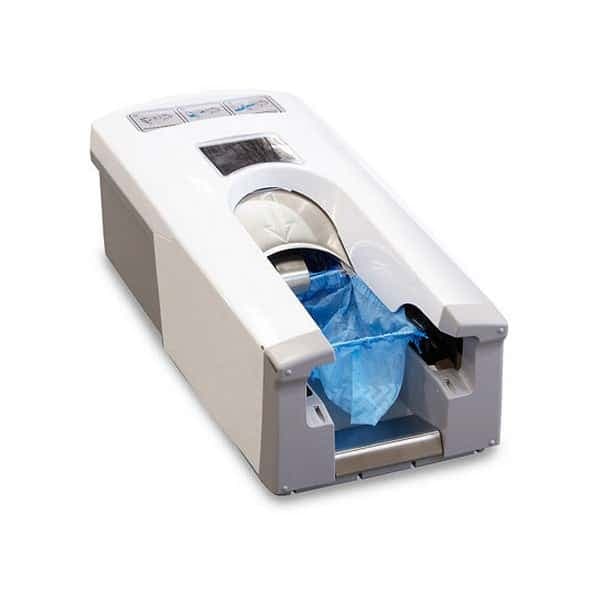 Automatic shoe cover dispensers